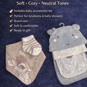 Disney Baby Neutral Bibs, Socks & Accessories Set | 0–6M | NWT